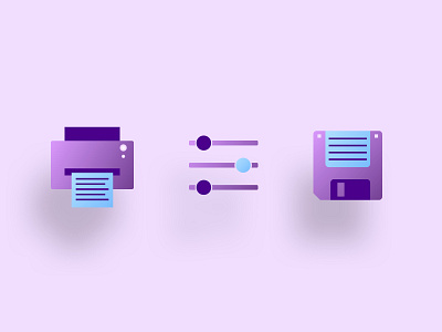 Gradient Icon Set app blue design gradient icon gradients illustration purple ui utility vector
