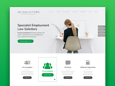Just Employment brand design employment graphic homepage lawyers solicitor ui ux