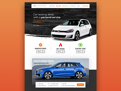 Auto Choices brand car design graphic homepage service ui ux vw golf web