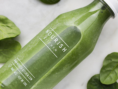 Nourish Kitchen - Bottle Packaging branding design flat logo packaging type typography ux vector web design