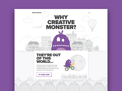 Creative Monster branding design flat illustration logo type typography ui vector web design