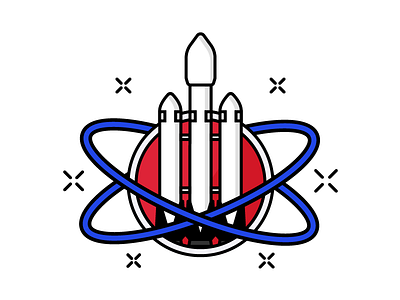Falcon Heavy Mission Patch elon musk falcon heavy illustration nasa patch rocket space spacex vector