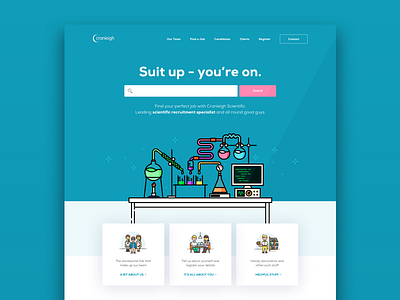 Cranleigh Recruitment - Scientific branding design flat jobs logo recruitment type ux vector web design