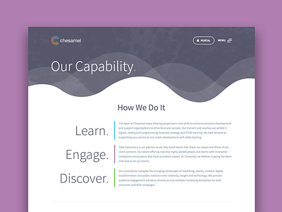Chesamel – Capability Page branding design flat logo marketing recruitment type ux vector web design
