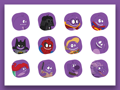 Monster Badges 2d batman character disney film ice cream illustration marvel monster star wars vector