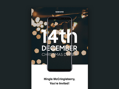 Samsung – Christmas Email Invite branding design email flat invite logo mobile type vector web design
