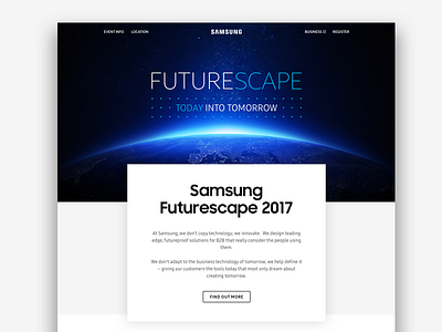 Samsung Futurescape branding design event flat logo samsung technology type vector web design