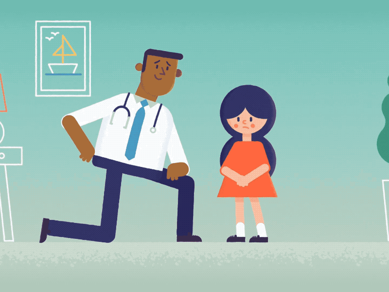 Sandoz – Sophie Has a Renal Biopsy 2d animation character design flat gif medical type vector web design