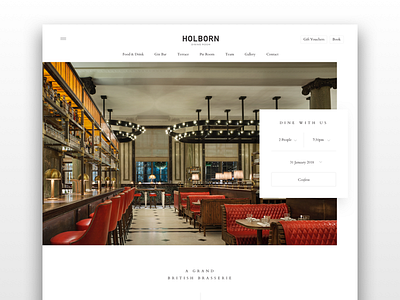 Holborn Dining Room branding design drink flat food logo restaurant type vector web design