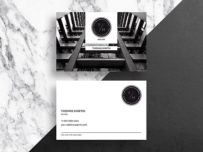 A solid business card of a realtor business card design pattern real estate realtor solid strict style