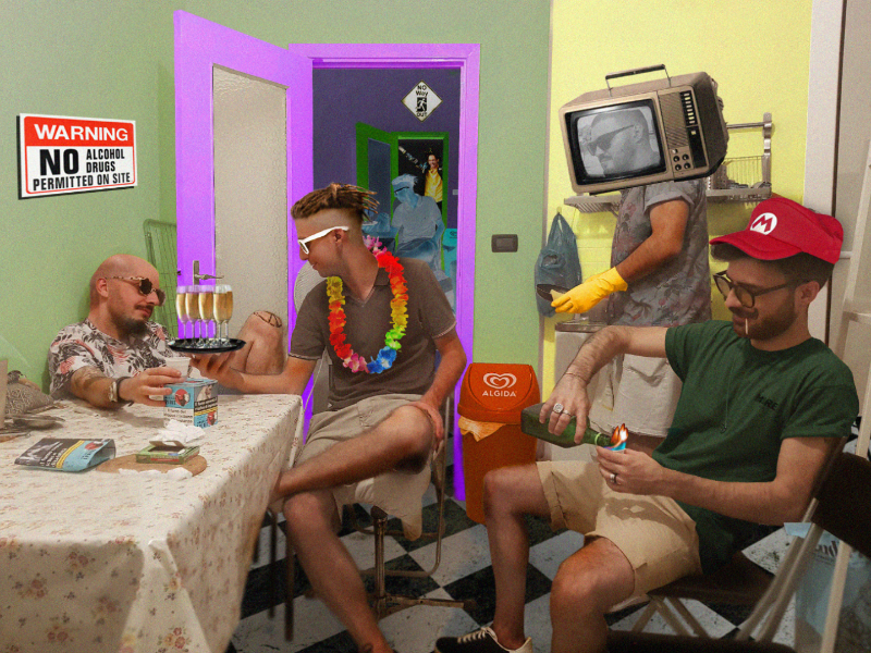 Evening with friend in a Parallel Universe mr-touch-this instant friends amigos photography supermario parallel art maker adobe photoshop digitalart vaporwave aestetichs 2020đrəam