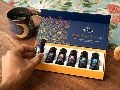 Mantra Essential Oils: Chakra Packaging branding design graphic design packaging