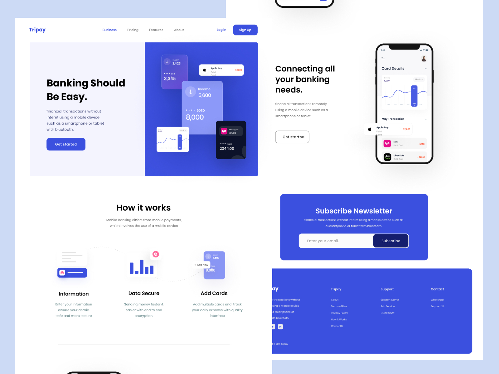 Landing page for tripay by Tariq Fasasi on Dribbble