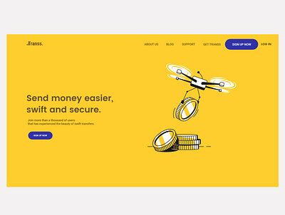 Transfer Money Fintech design design desktop illustraion userinterface web design