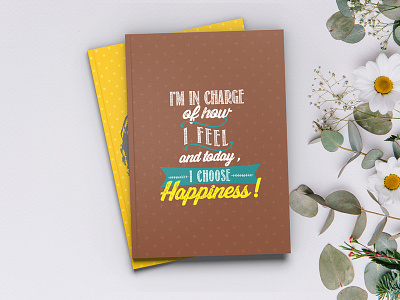 Happiness journal books book cover branding cover design journal lettering notebook notepad notepad cover typography