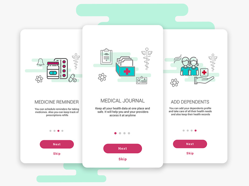 Medical app - Onboarding by Jigisha Vakil on Dribbble