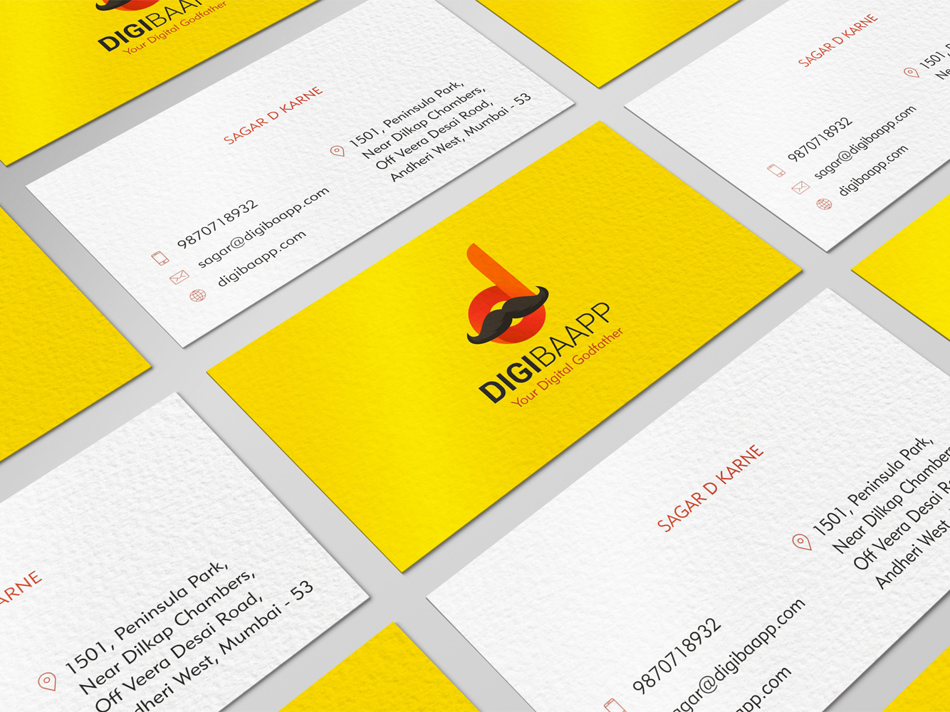 DigiBaaPP logo and business cards by Jigisha Vakil on Dribbble