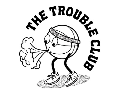 The Trouble Club black and white branding design graphic graphics hand drawn illustration illustrator logo photoshop