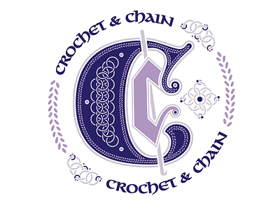Crochet & Chain: Icon 3C blackletter calligraphy cc chain mail chainmail crochet illuminated letter jewelry monogram uncial