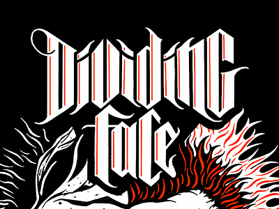 Dividing Face Lettering blackletter calligraphy lettering metal band music