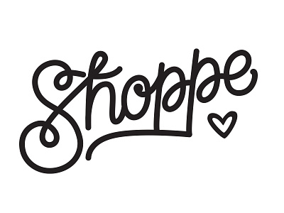 Shoppe <3 calligraphy cursive hand lettering illustration lettering logo shop shopping typography