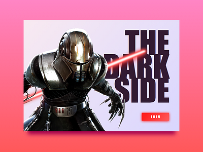 The Dark Side card dark glow red side sith star typography ui wars widget