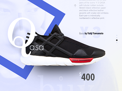 Y-3 Qasa card qasa shoes sneakers store typography ui ux web y 3 yamamoto yohji