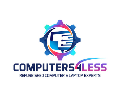 Computers4Less - Logo branding design illustration logo logo design logo design branding professional logo sophisticated logo typography vector