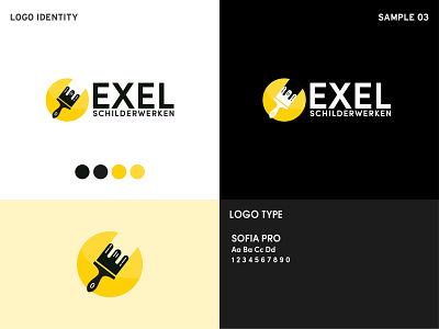 Exel Schilderwerken - Logo branding design illustration logo logo design logo design branding professional logo sophisticated logo typography vector