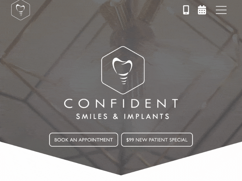 Confident Smiles & Implants – Homepage web design
