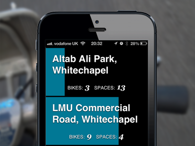 Bikes & Spaces app bike boris london