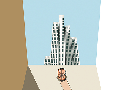 Tower Illustration architectural embarcadero illustration modernism print tower