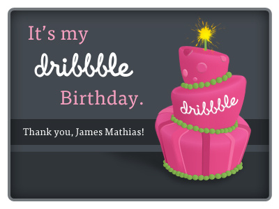 Hello Dribbble! birthday cake dribbble