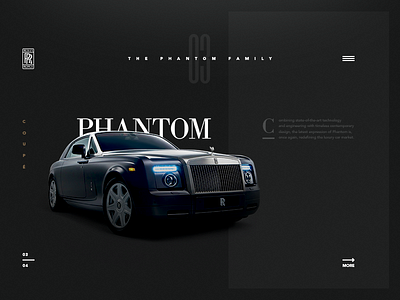 The Phantom Family - Visual direction auto automobile car dark elegant hellowiktor luxury rolls royce ui web webdesign website