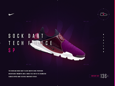 NikeLab Sock Dart Fleece - Microsite Concept footwear futuristic hellowiktor mens shoe microsite mulberry nike nikelab pink purple shoe sock dart fleece