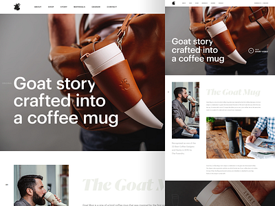 Goat Story - website teaser 01 clean coffee goat mug goat story hellowiktor layout minimal product website