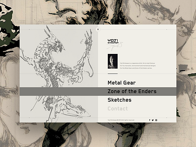 Yoji Shinkawa - website menu