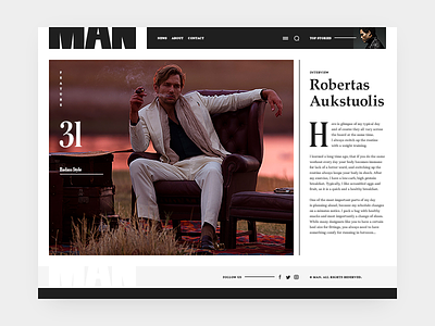 MAN - Teaser 002 clean hellowiktor layout man minimal modern news typography website