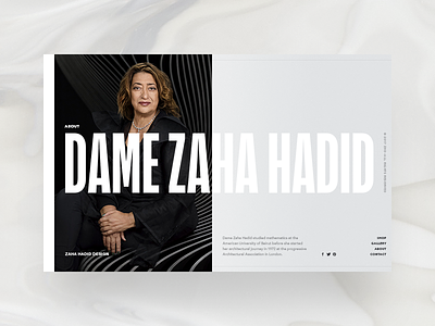 Zaha Hadid Design - about page art clean design futuristic hellowiktor minimal web zaha hadid zhd