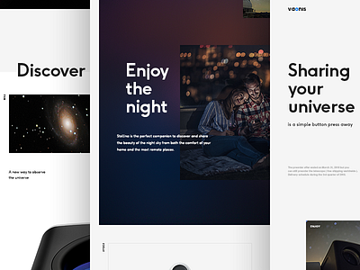 Vaonis / Stellina - website clean hellowiktor minimal product stellina telescope universe vaoins