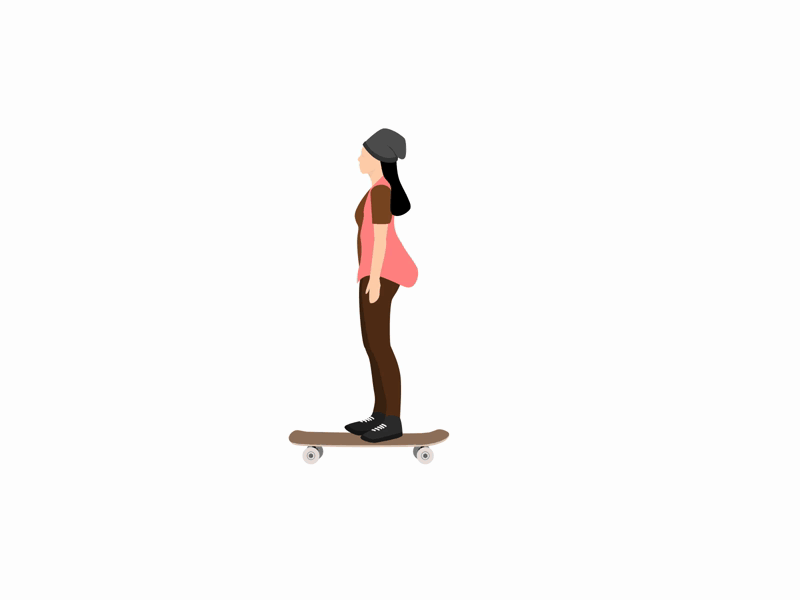 Girl skater 2d animation animation animation 2d illustration motion graphics skater svg animation vector vector animation