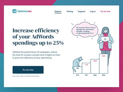 Landing page design illustraion landing ui