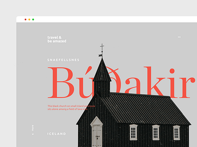 Dualism 03: Búðakirkja church design flat grid landing page layout responsive travel ui ux web design website