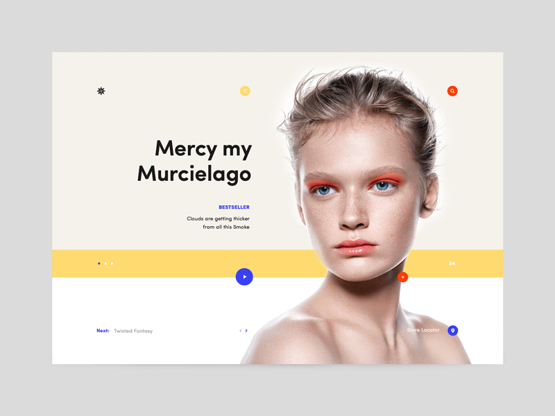 Murcielago clean design gif landing page layout popup shop ui ux web website