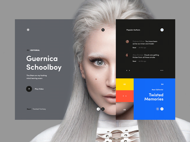 Guernica blog clean design gif landing page layout personal shop ui ux web website