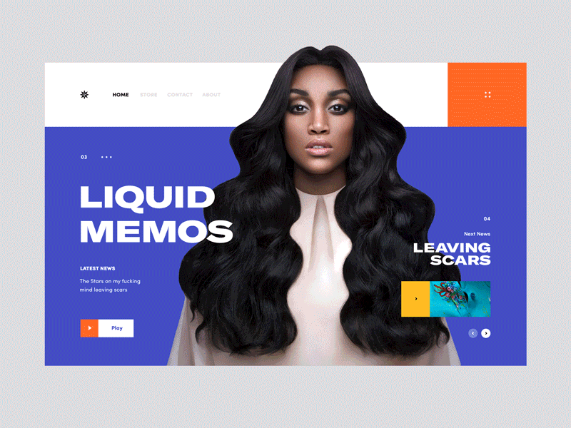 Liquid Memos blog clean design gif landing layout page shop ui ux web website
