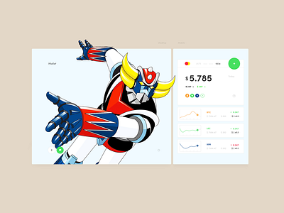 Hybrid Dashboard app bitcoin chart dashboard design grendizer icon interface mobile ui ux website