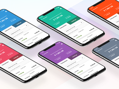 Banking App - Account Colors accounts app banking banking app colorful colors finance financial financial app mobile mobile ui money ui
