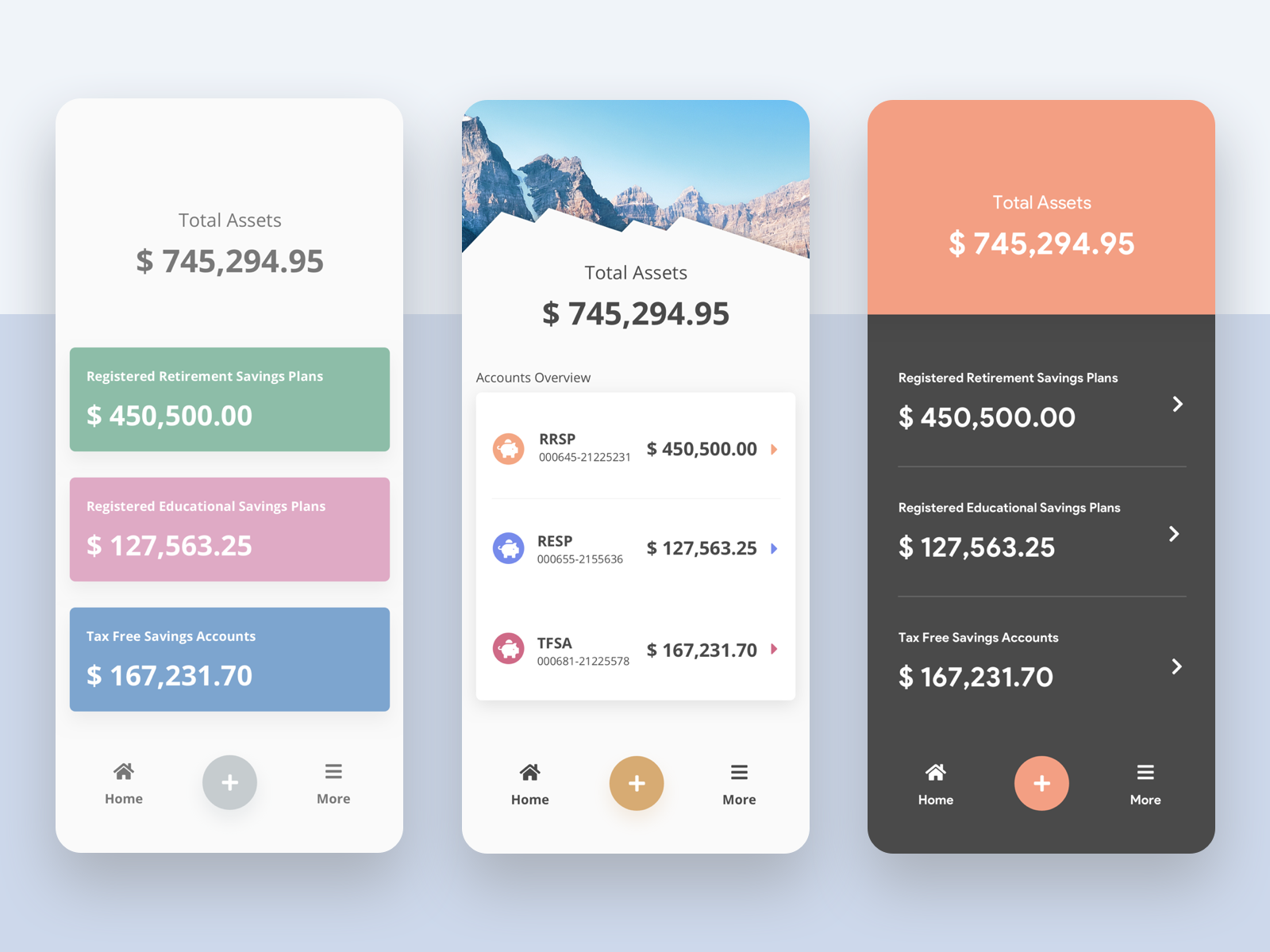 Mobile Banking App - Color Scheme Options by Michael Palmes for ...