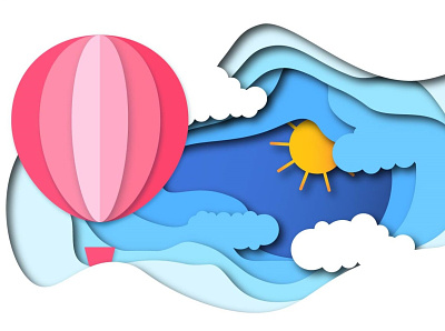 Hot Air Balloon | Paper Cutout | illustration graphic designer graphicdesign hot air balloon hot air balloon illustration hot air balloons illustraion illustration art illustration design illustrator minimal paper cut illustration